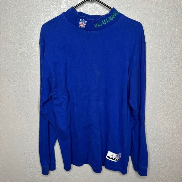 Vintage Seattle Seahawks Cowl Neck Long Sleeve Shirt Large - Picture 2 of 6